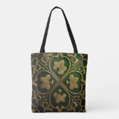 GROEN EN GOUD IERSE KELTISCHE KNOPEN TOTE BAG (Achterkant)