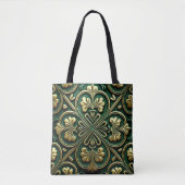 GROEN EN GOUD IERSE KELTISCHE KNOPEN TOTE BAG (Voorkant)