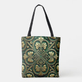 GROEN EN GOUD IERSE KELTISCHE KNOPEN TOTE BAG (Achterkant)
