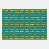 Groen en goud inpakpapier vel (Voorkant 2)