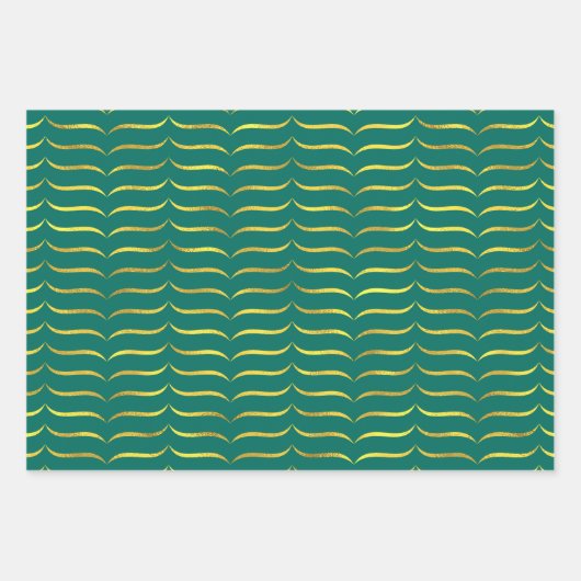 Groen en goud inpakpapier vel (Voorkant)