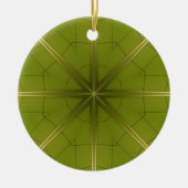 Groen en goud keramisch ornament (Voorkant)