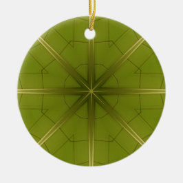 Groen en goud keramisch ornament