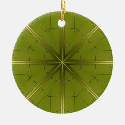Groen en goud keramisch ornament (Voorkant)