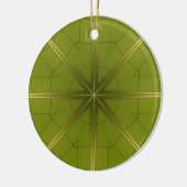 Groen en goud keramisch ornament (Links)