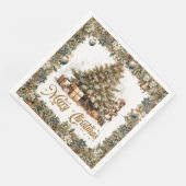  groen en goud Kerst Notenkrakerboom Servet (Hoek)