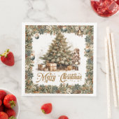  groen en goud Kerst Notenkrakerboom Servet (Insitu)