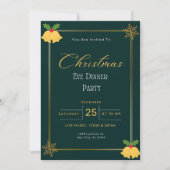 Groen en Goud Kerstavond Party Kaart (Voorkant)