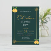 Groen en Goud Kerstavond Party Kaart (Staand voorkant)