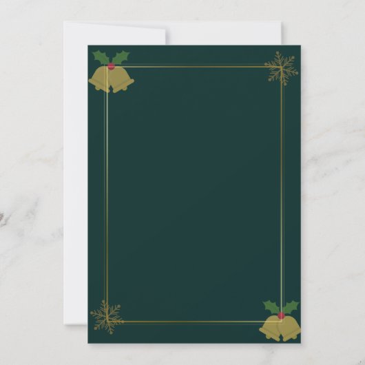 Groen en Goud Kerstavond Party Kaart (Achterkant)