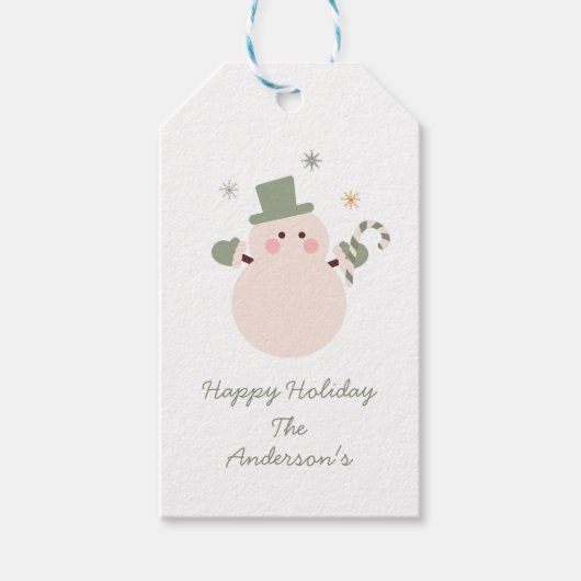 Groen en Goud Kerstfeest Cadeaulabel (Voorkant)