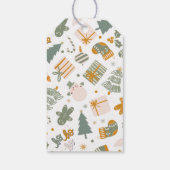 Groen en Goud Kerstfeest Cadeaulabel (Achterkant)