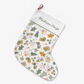 Groen en Goud Kerstfeest Grote Kerstsok (Voorkant (Hangend))