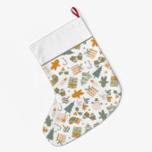 Groen en Goud Kerstfeest Grote Kerstsok (Achterkant (Hangend))