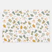 Groen en Goud Kerstfeest Inpakpapier Vel (Voorkant)