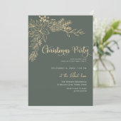 Groen en goud kerstfeest kaart (Staand voorkant)