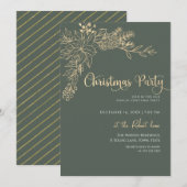 Groen en goud kerstfeest kaart (Voorkant / Achterkant)
