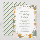 Groen en Goud Kerstfeest Kaart (Voorkant / Achterkant)