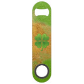 Groen en goud Lucky Shamrock Speed Bottle Opener Speed Flessenopener (Voorkant)