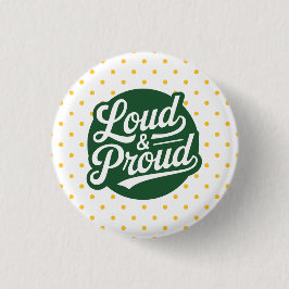 Groen en Goud Luid & Trots Moeder Steun  Ronde Button 3,2 Cm