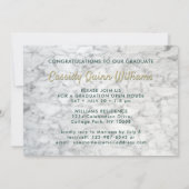 Groen en Goud Marmer Class Jaar Afstuderen Foto Kaart (Achterkant)