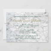 Groen en Goud Marmer Class Jaar Afstuderen Foto Kaart (Achterkant)