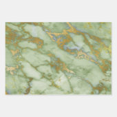 Groen en goud marmer  inpakpapier vel (Voorkant 3)