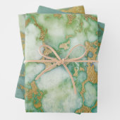 Groen en goud marmer  inpakpapier vel (In situ)