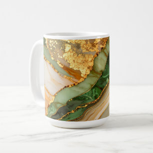 Groen En Goud Marmer Patroon Koffiemok