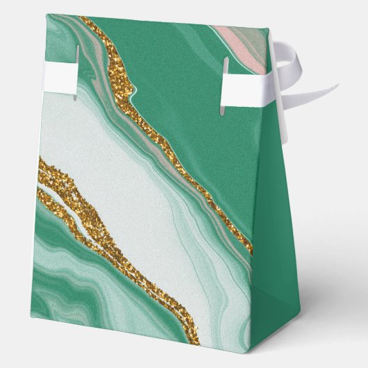 Groen en Goud Marmer Small Business Bedankdoosjes (Achterkant)