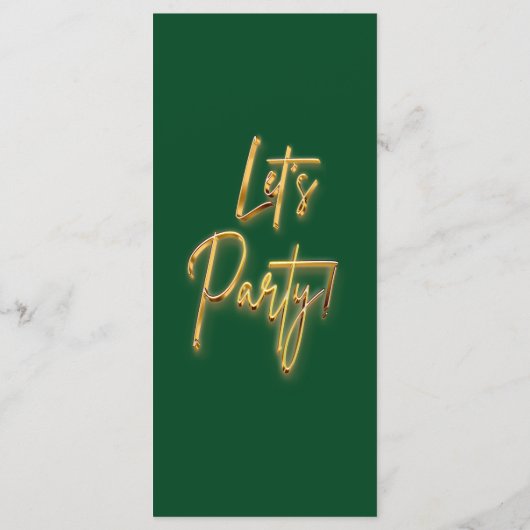 Groen en Goud Menu 3d Goud Tekst Minimalistisch On (Achterkant)