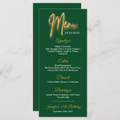 Groen en Goud Menu 3d Goud Tekst Minimalistisch On (Voorkant / Achterkant)