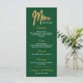 Groen en Goud Menu 3d Goud Tekst Minimalistisch on (Staand voorkant)