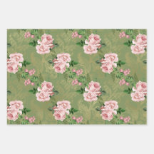 Groen en goud met roze rozen