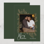 Groen en Goud Minimalistische Kerst Kaart (Voorkant / Achterkant)