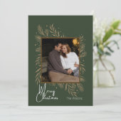 Groen en Goud Minimalistische Kerst Kaart (Staand voorkant)