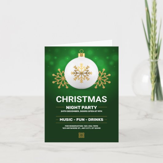 Groen en Goud Modern Kerstfeest, Kerstmis  (Voorkant)