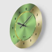 Groen en goud Modern metaal Grote Klok (Hoek)