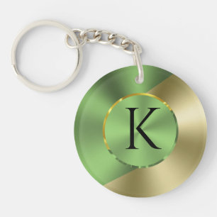 Groen en goud Modern metaal Sleutelhanger