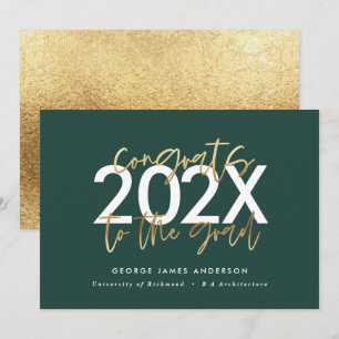 groen en goud modern script stijlvol afstuderen 