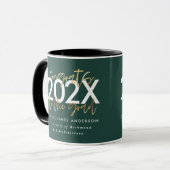 groen en goud modern script stijlvol afstuderen mok (Voorkant links)