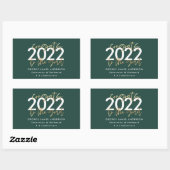 groen en goud modern script stijlvol afstuderen rechthoekige sticker (Vel)