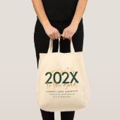 groen en goud modern script stijlvol afstuderen tote bag (Voorkant (product))