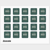 groen en goud modern script stijlvol afstuderen vierkante sticker (Vel)