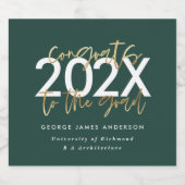 groen en goud modern script stijlvolle gradatie sparkling wijnetiket (Enkel label)