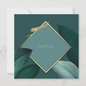 Groen en Goud Moderne Virtuele Huwelijksuitnodigin Kaart (Achterkant)