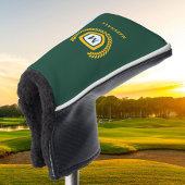 Groen en Goud Monogram Logo Crest Golfheadcover