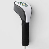 Groen en Goud Monogram Logo Wapenschild Golfheadcover (Schuin)