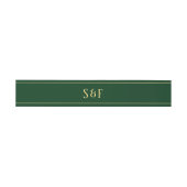 Groen en Goud Monogram Uitnodigingen Wikkel (Vlak)