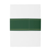 Groen en Goud Monogram Uitnodigingen Wikkel (Achterkant Voorbeeld)